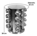 Porta Tempero Condimento Giratório 16 Peças Inox Cozinha