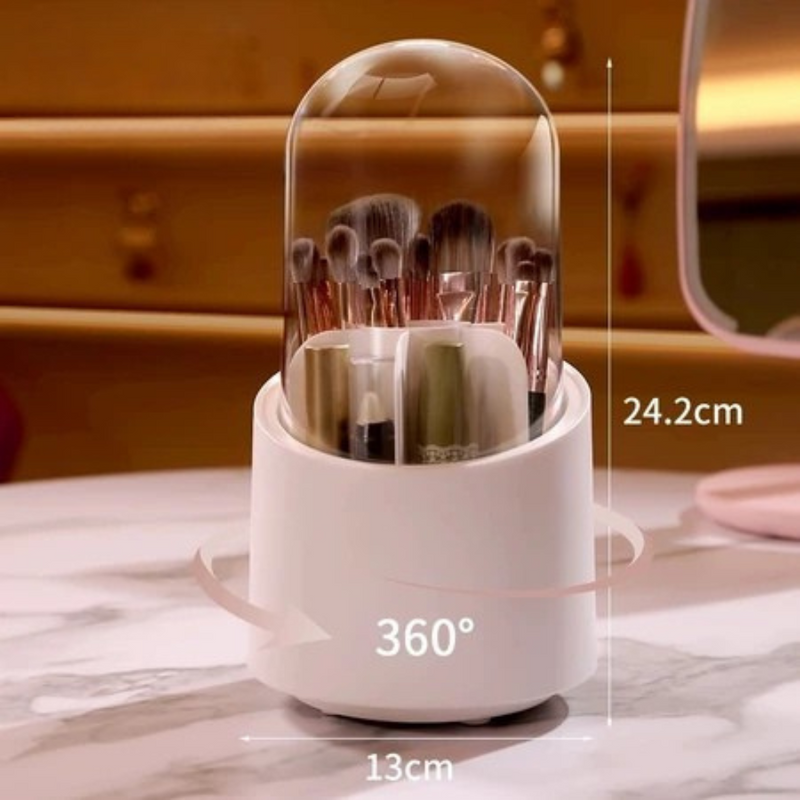 Organizador Giratório para Maquiagem – Porta-Cosméticos, Escovas, Batons e Mais!